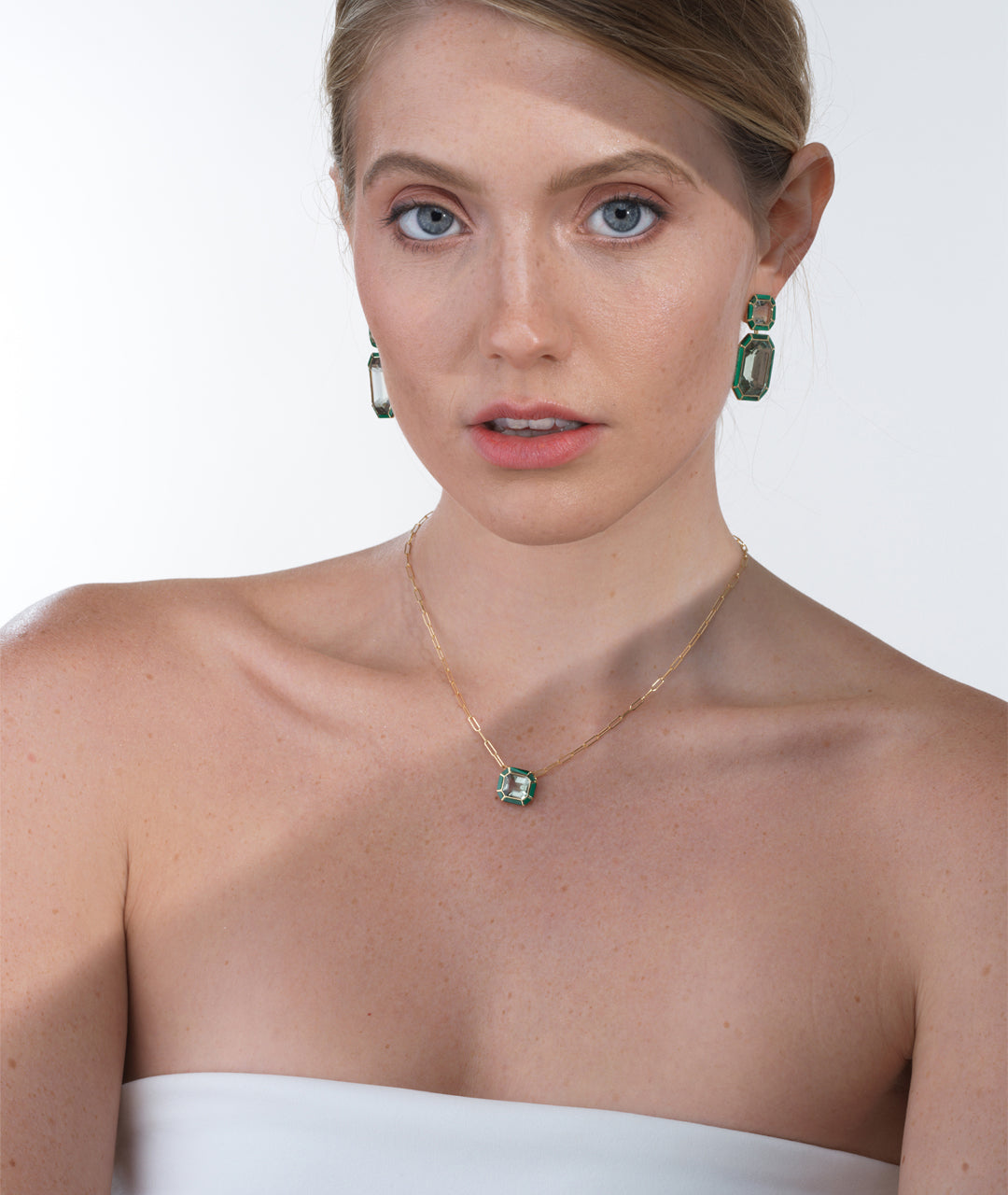 Yellow gold-Prasiolite with Malachite