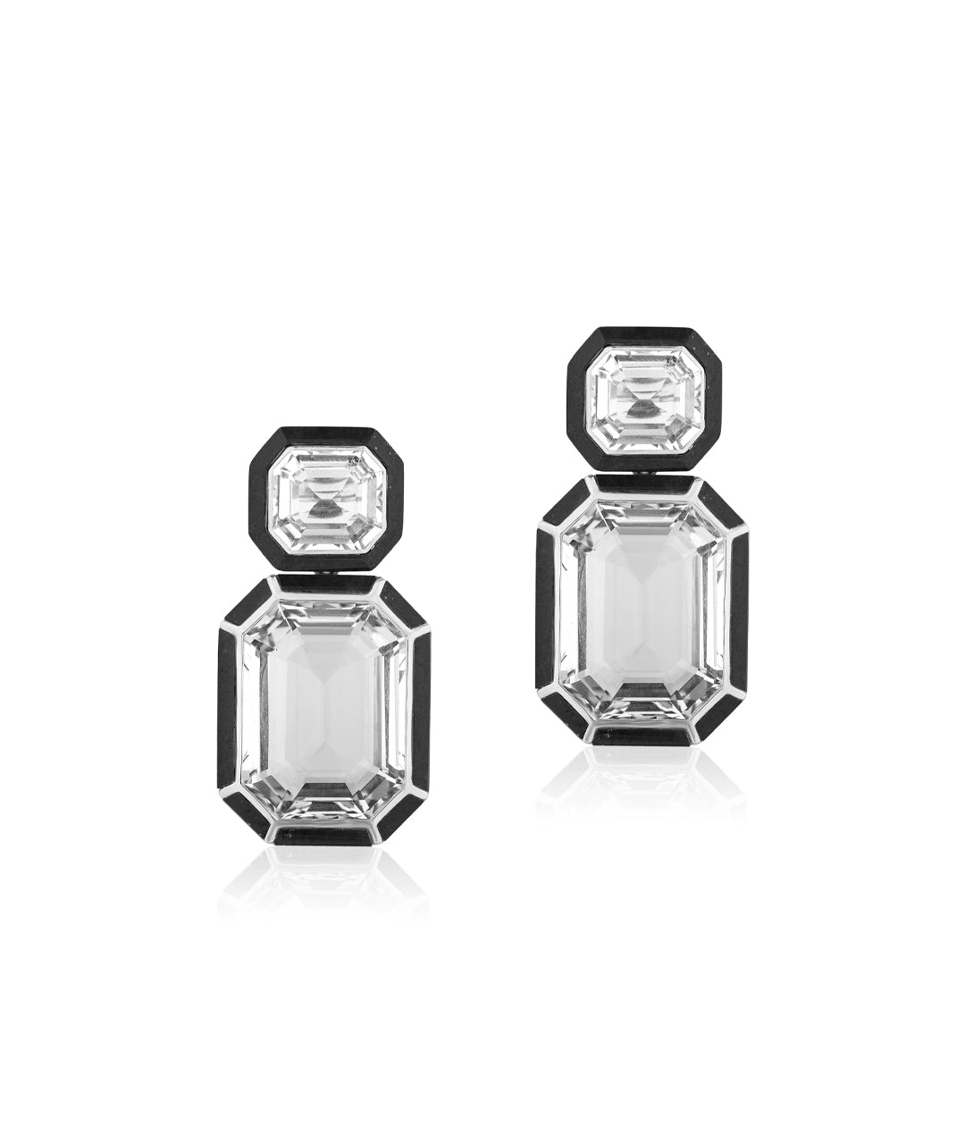 White gold-Rock Crystal with Onyx