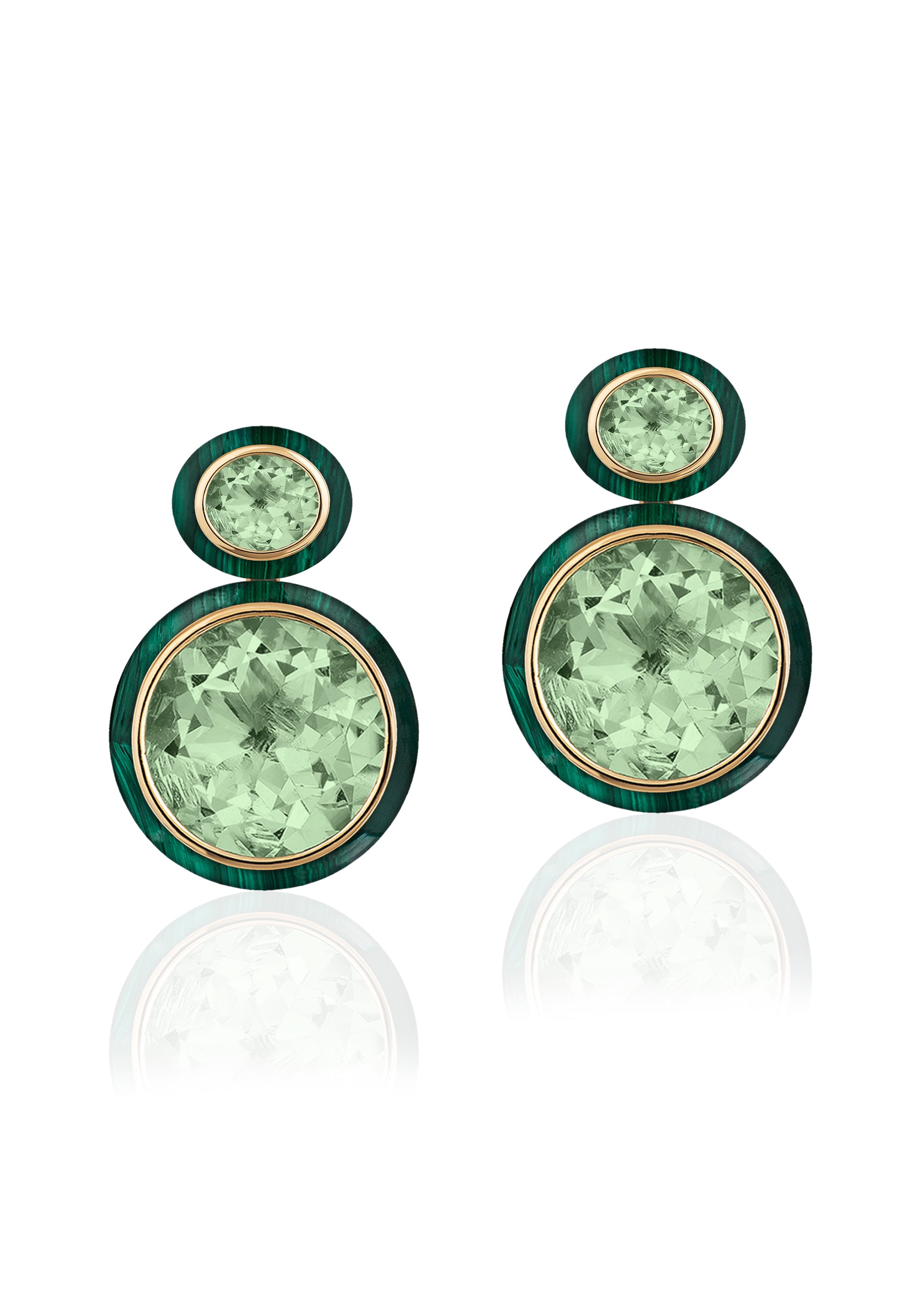 Prasiolite with Malachite
