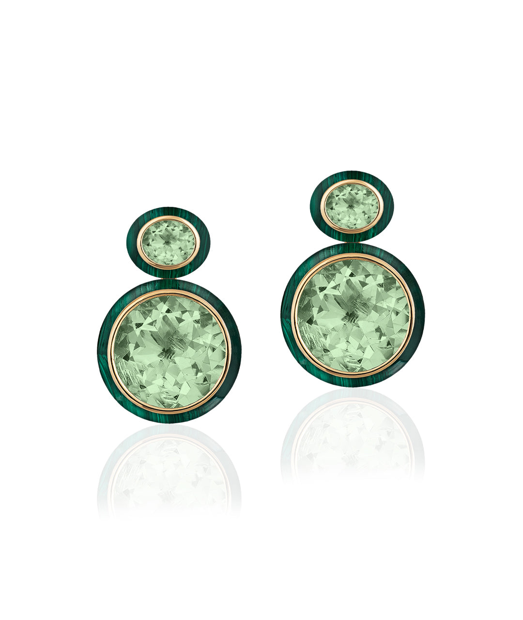 Prasiolite with Malachite