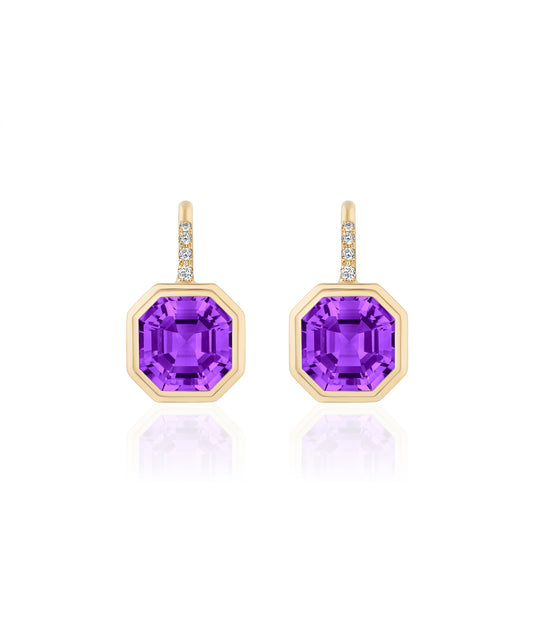 Amethyst Octagon Earring