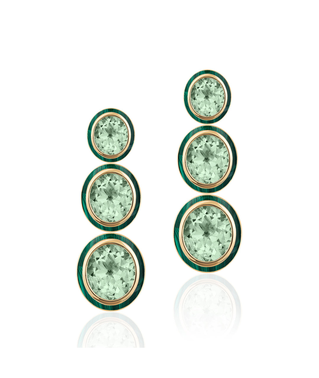 Yellow gold-Prasiolite with Malachite