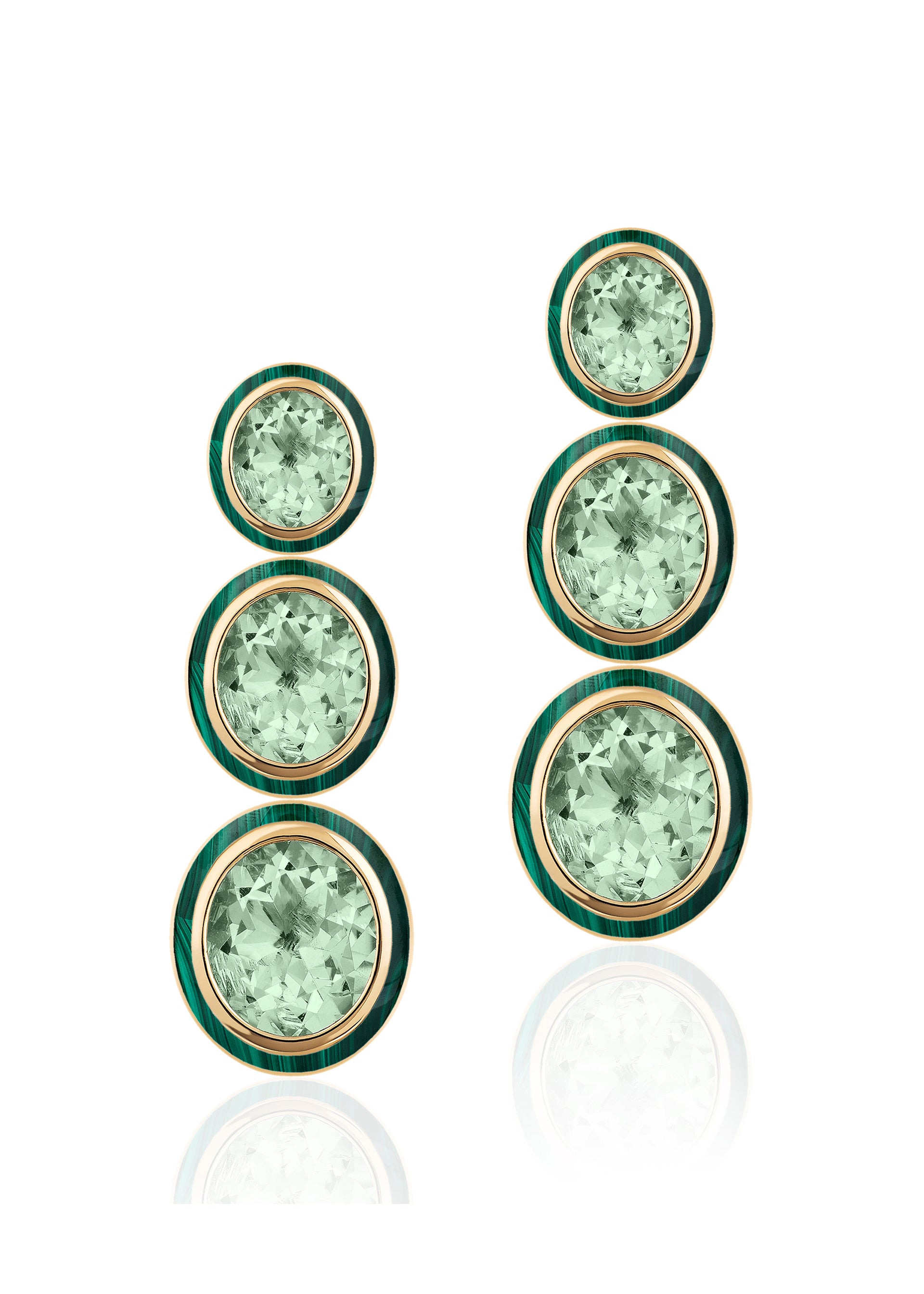 Prasiolite with Malachite