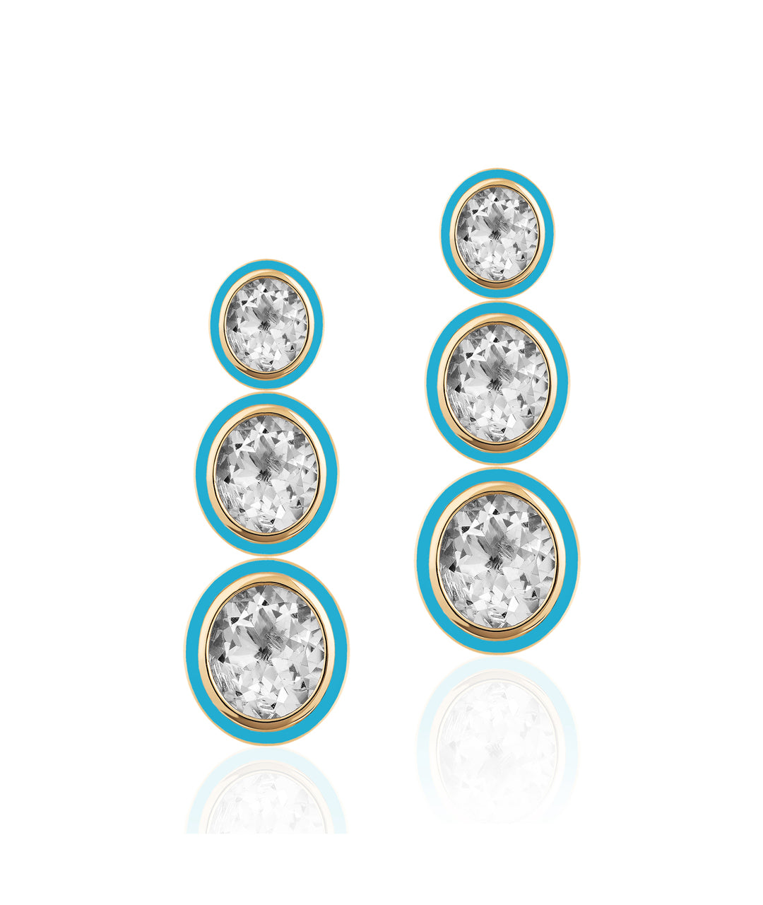 Yellow gold-Rock Crystal with Turquoise