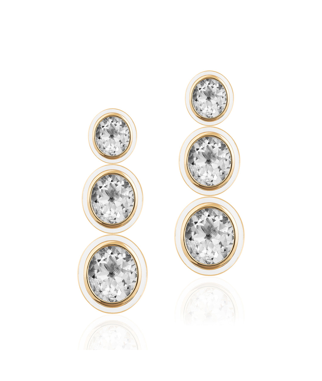 Yellow gold-Rock Crystal with White Agate