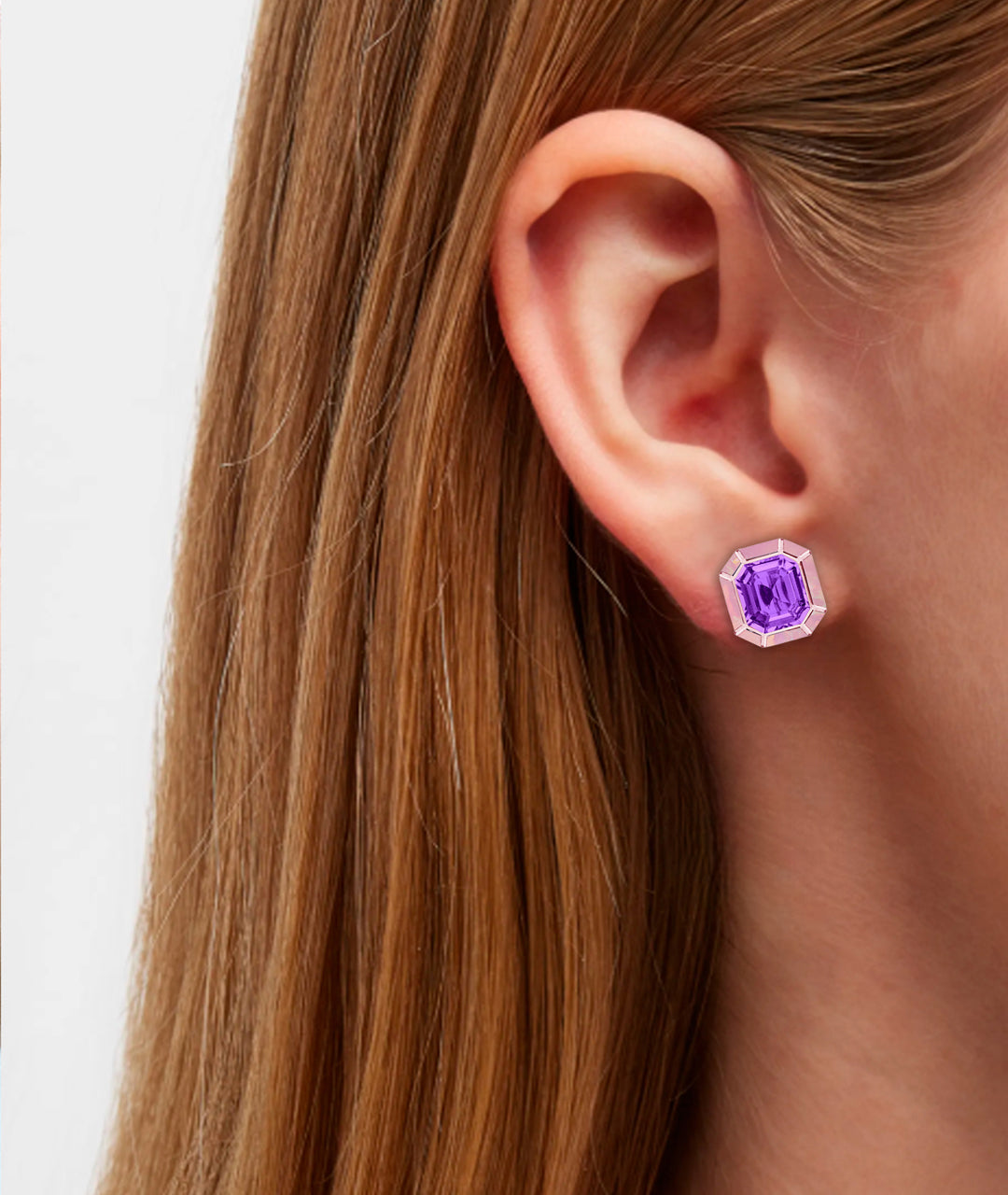 Rose gold-Amethyst with Pink Opal