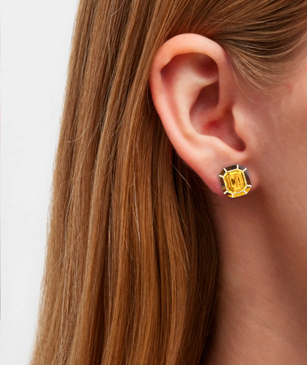 Yellow gold-Citrine with Tiger Eye