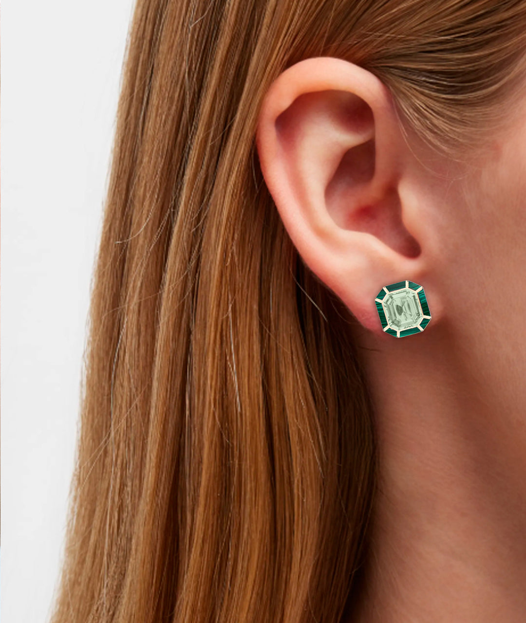 Yellow gold-Prasiolite with Malachite