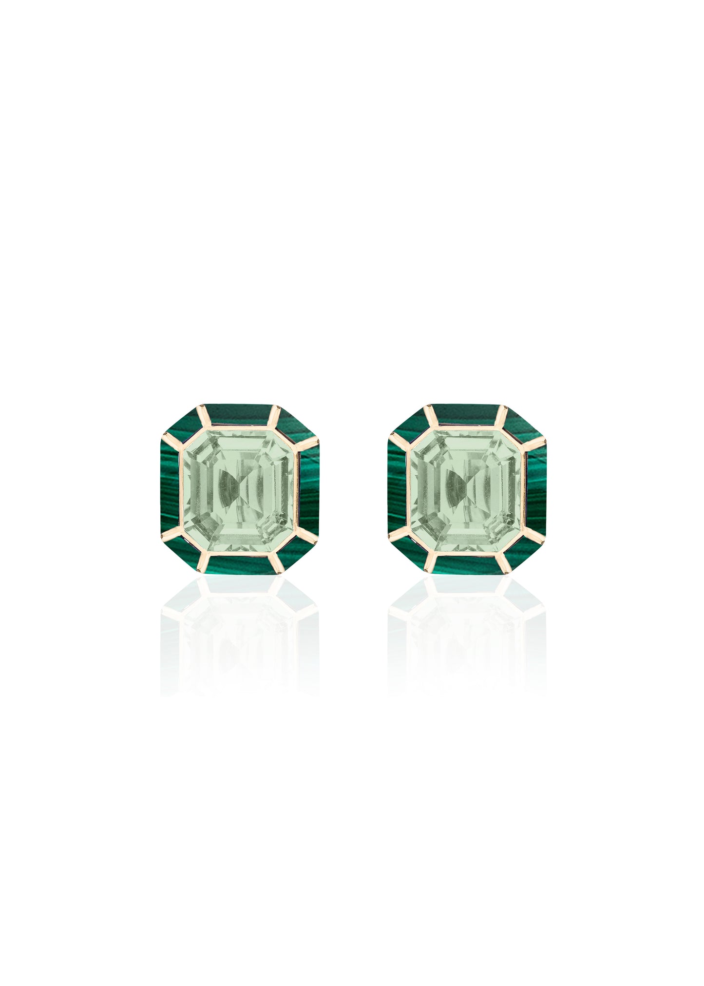 Prasiolite with Malachite