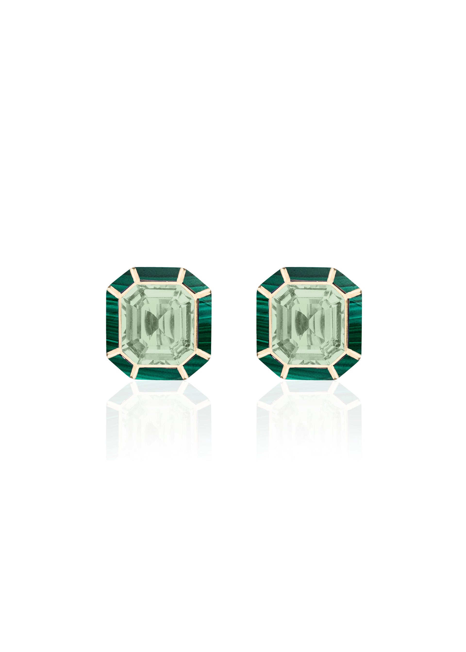 Prasiolite with Malachite