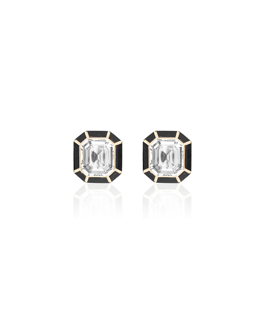 Yellow gold-Rock Crystal with Onyx