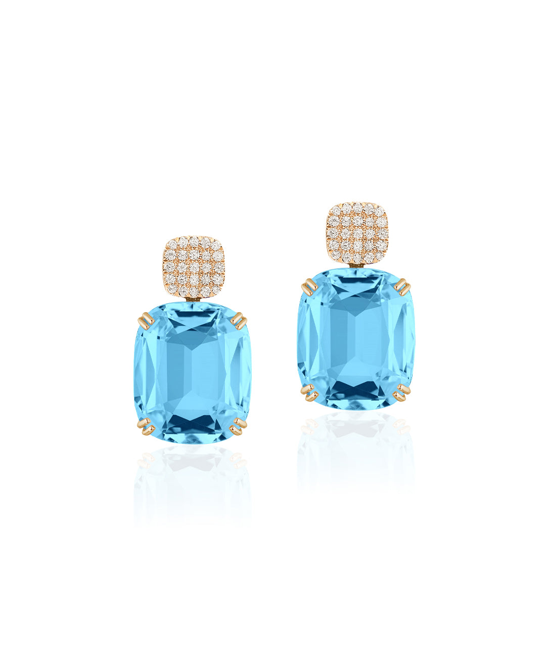 Yellow gold-Blue Topaz