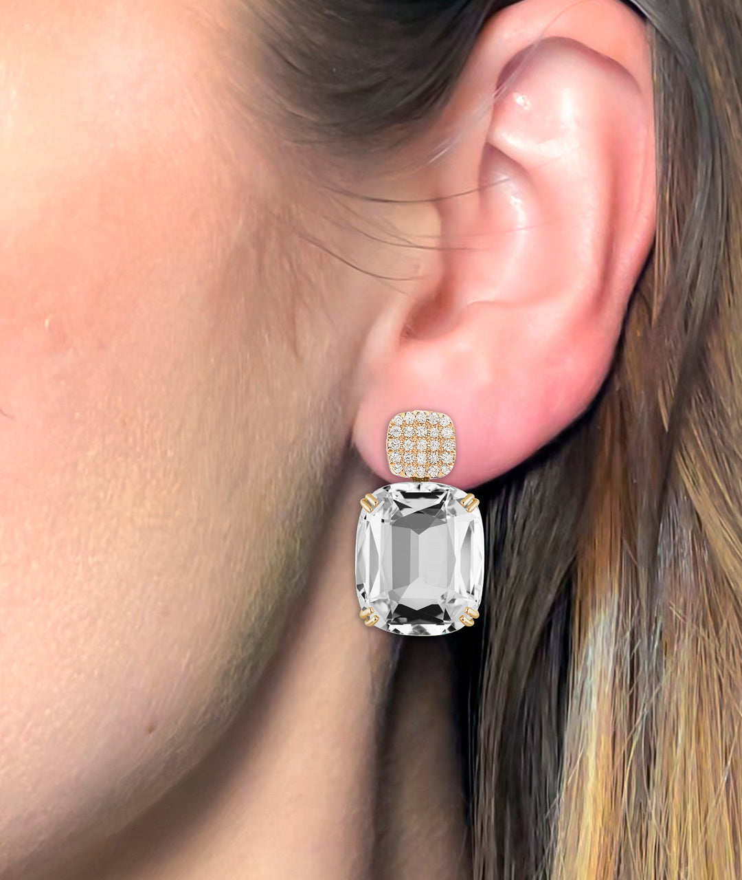 Yellow gold-Rock Crystal