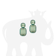 Prasiolite & Malachite Inlay Emerald Cut Earrings