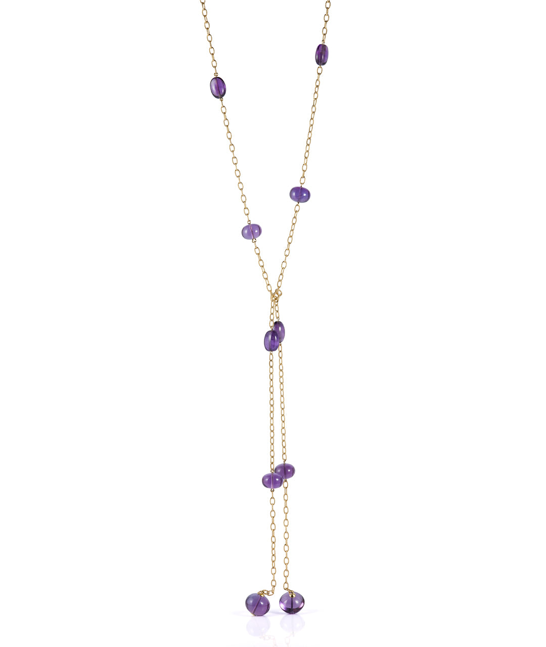Amethyst Bead & Tumble Chain Necklace