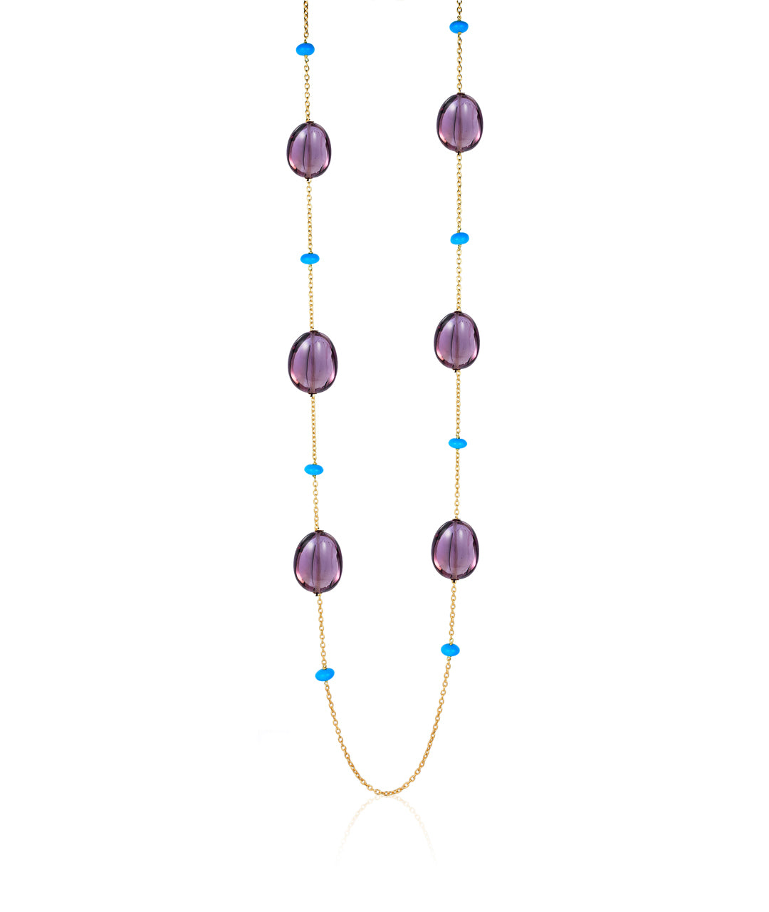 Amethyst & Turquoise Chain Necklace