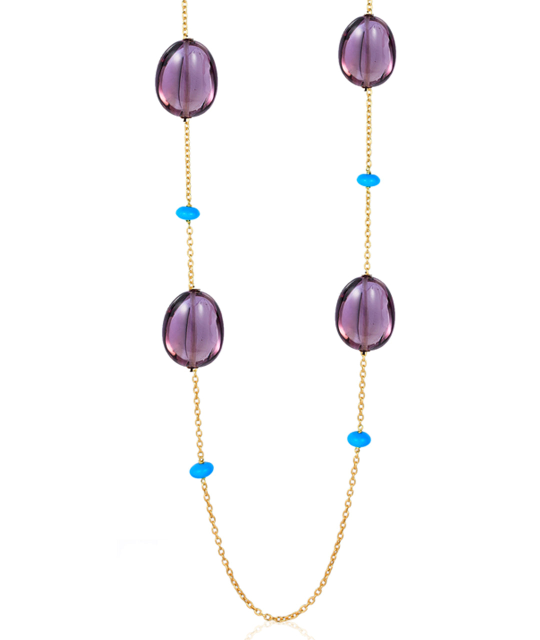 Amethyst & Turquoise Chain Necklace