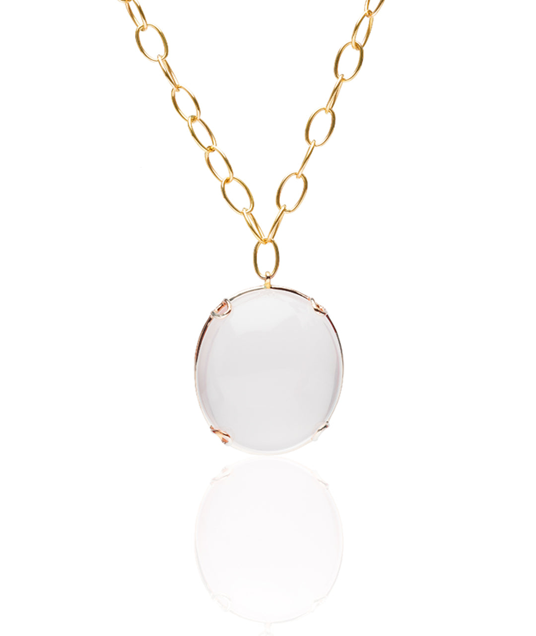 Moon Quartz Oval Cabochon Pendant