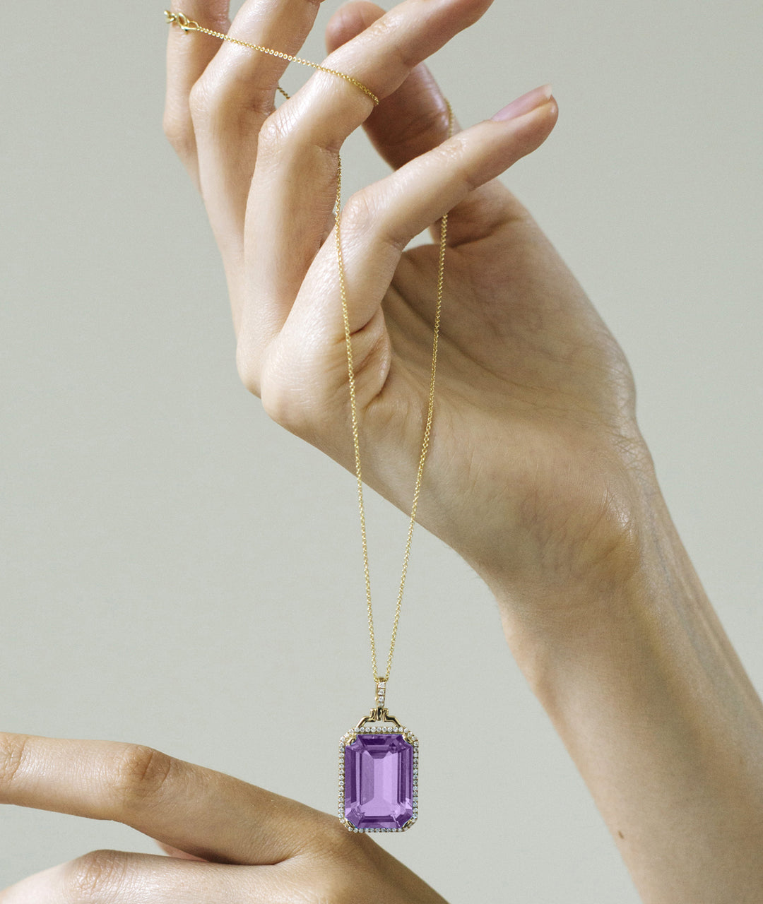 Yellow gold-Amethyst