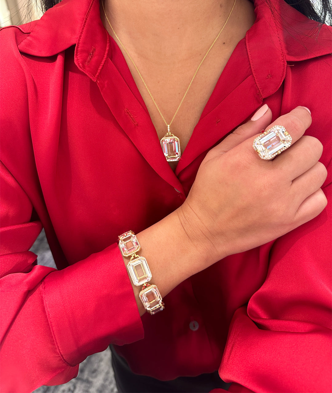 Yellow gold-Rock Crystal