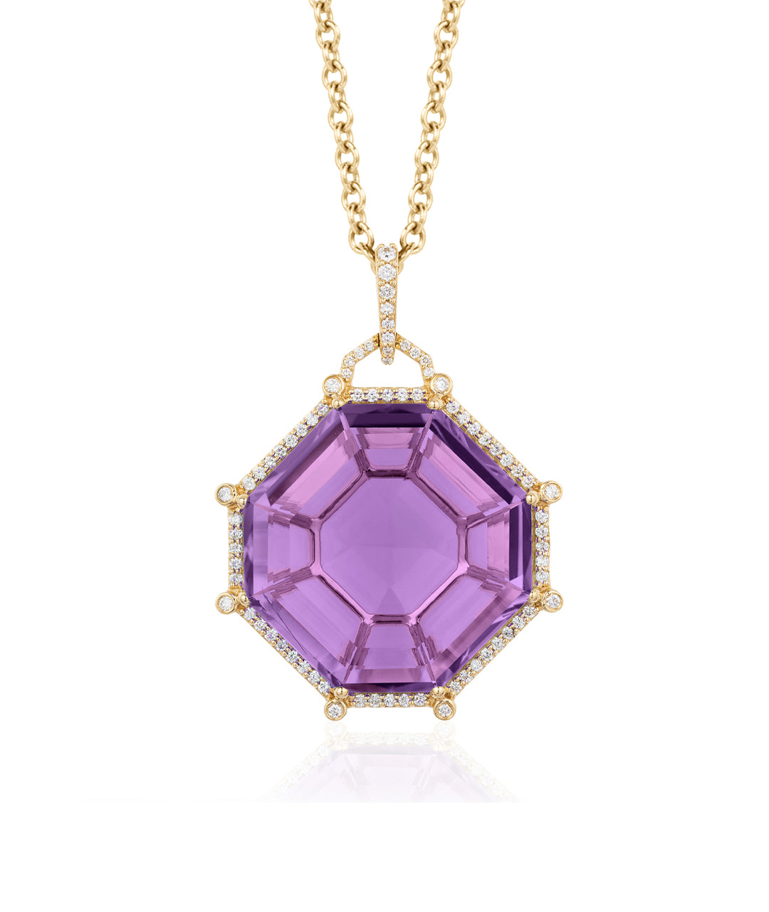 Yellow gold-Amethyst