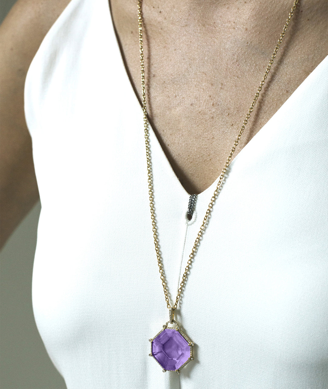 Yellow gold-Amethyst