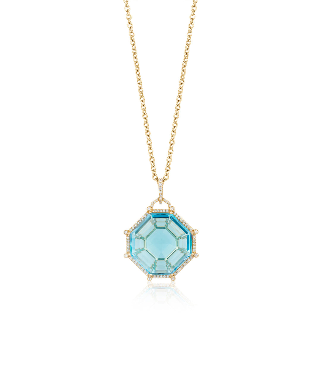 Yellow gold-Blue Topaz