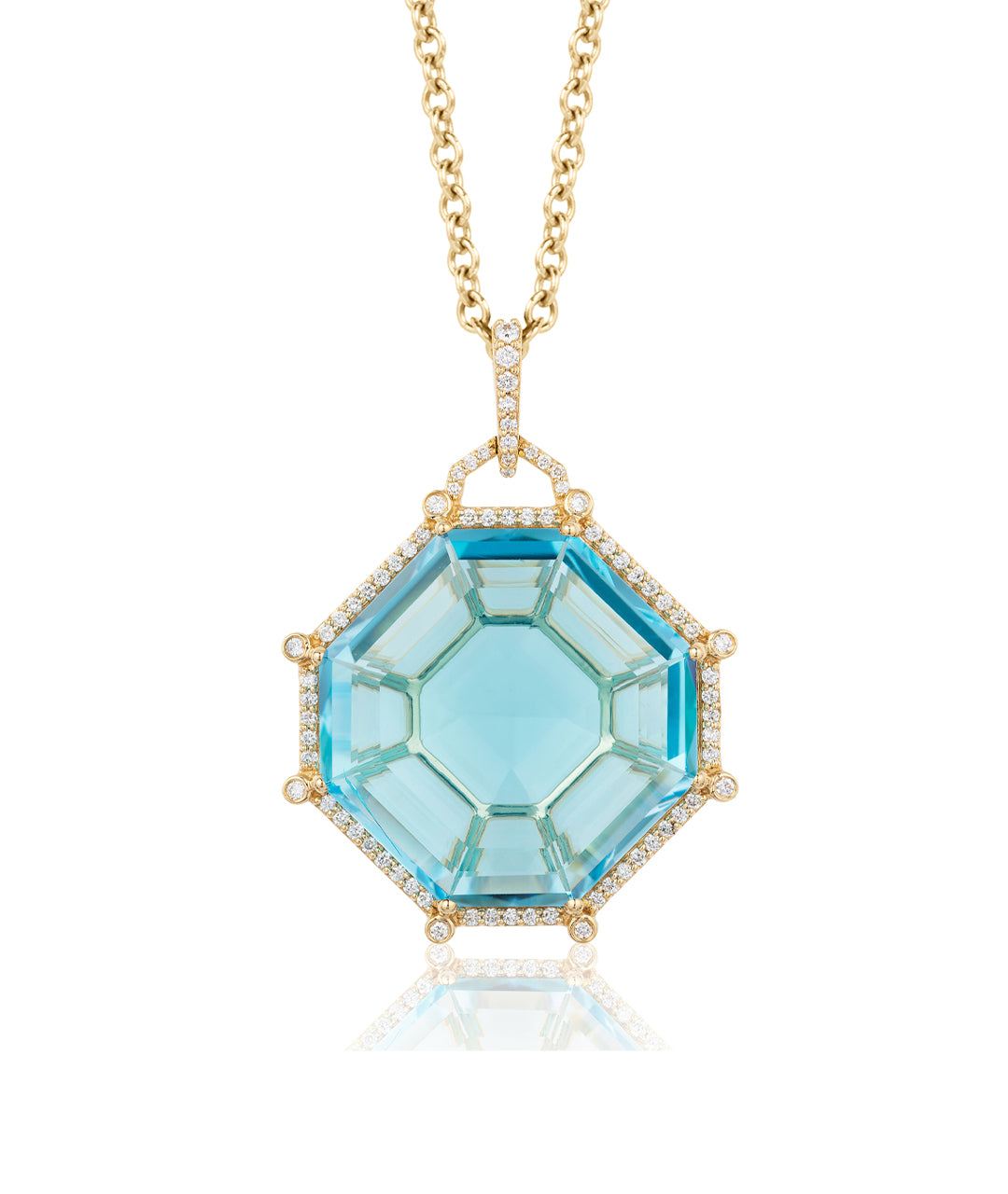 Yellow gold-Blue Topaz