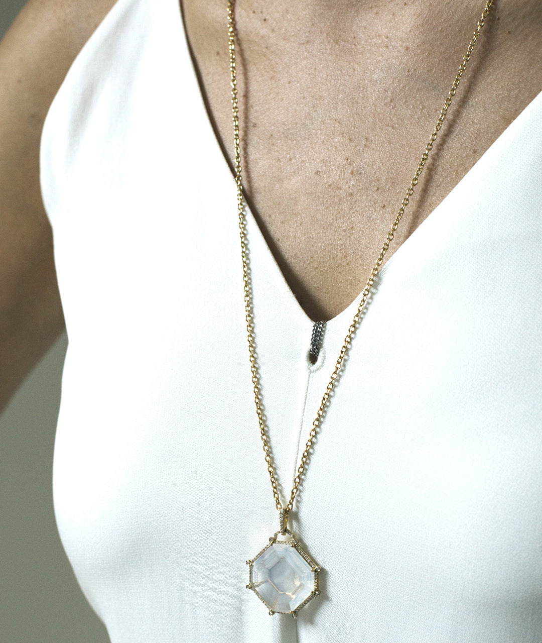 Yellow gold-Moon Quartz