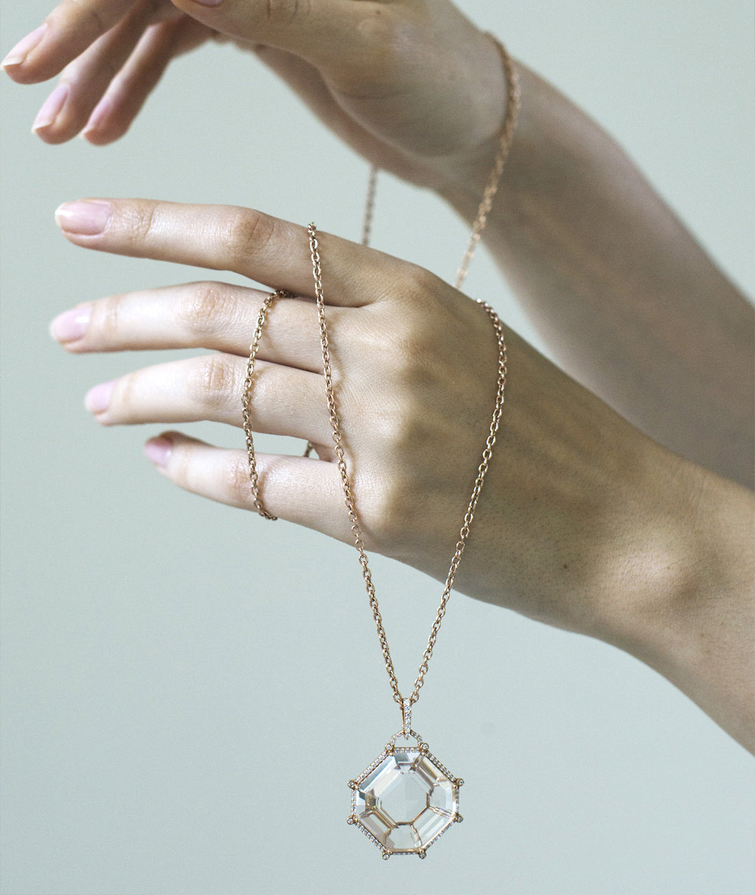 Rose gold-Rock Crystal