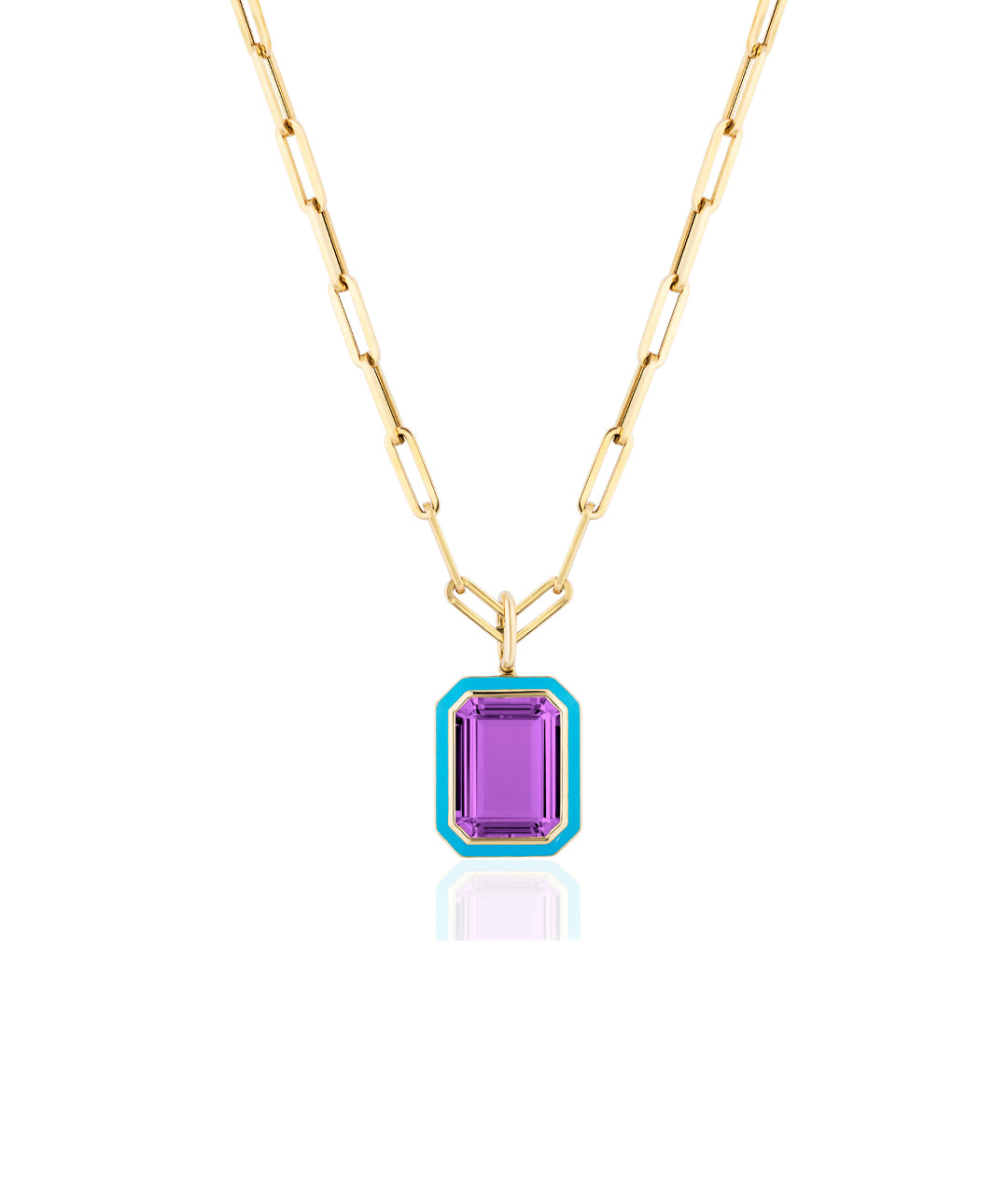 Amethyst with Turquoise Enamel