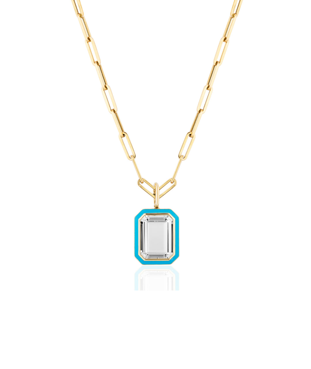 Rock Crystal with Turquoise Enamel