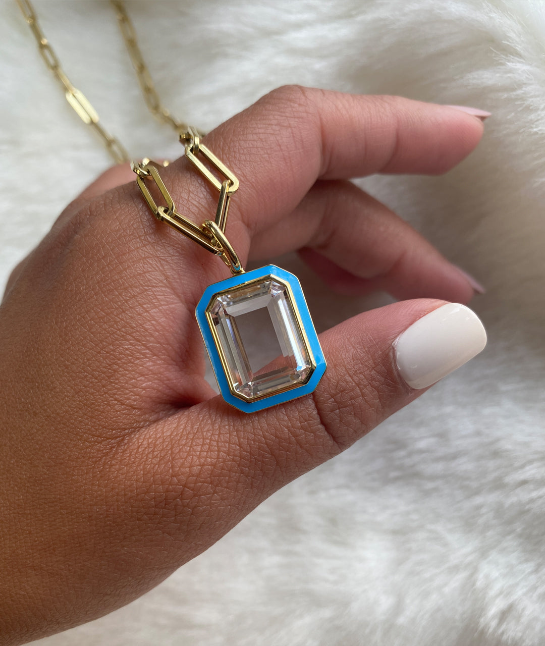 Rock Crystal with Turquoise