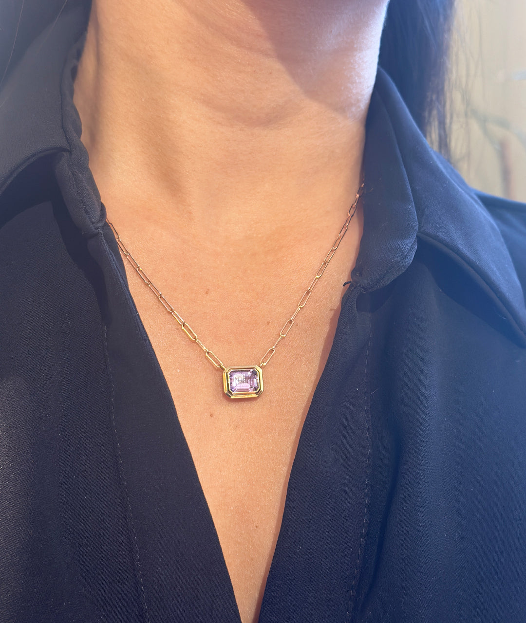 Yellow gold-Amethyst