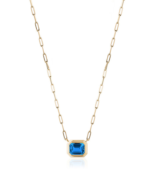 Yellow gold-London Blue Topaz