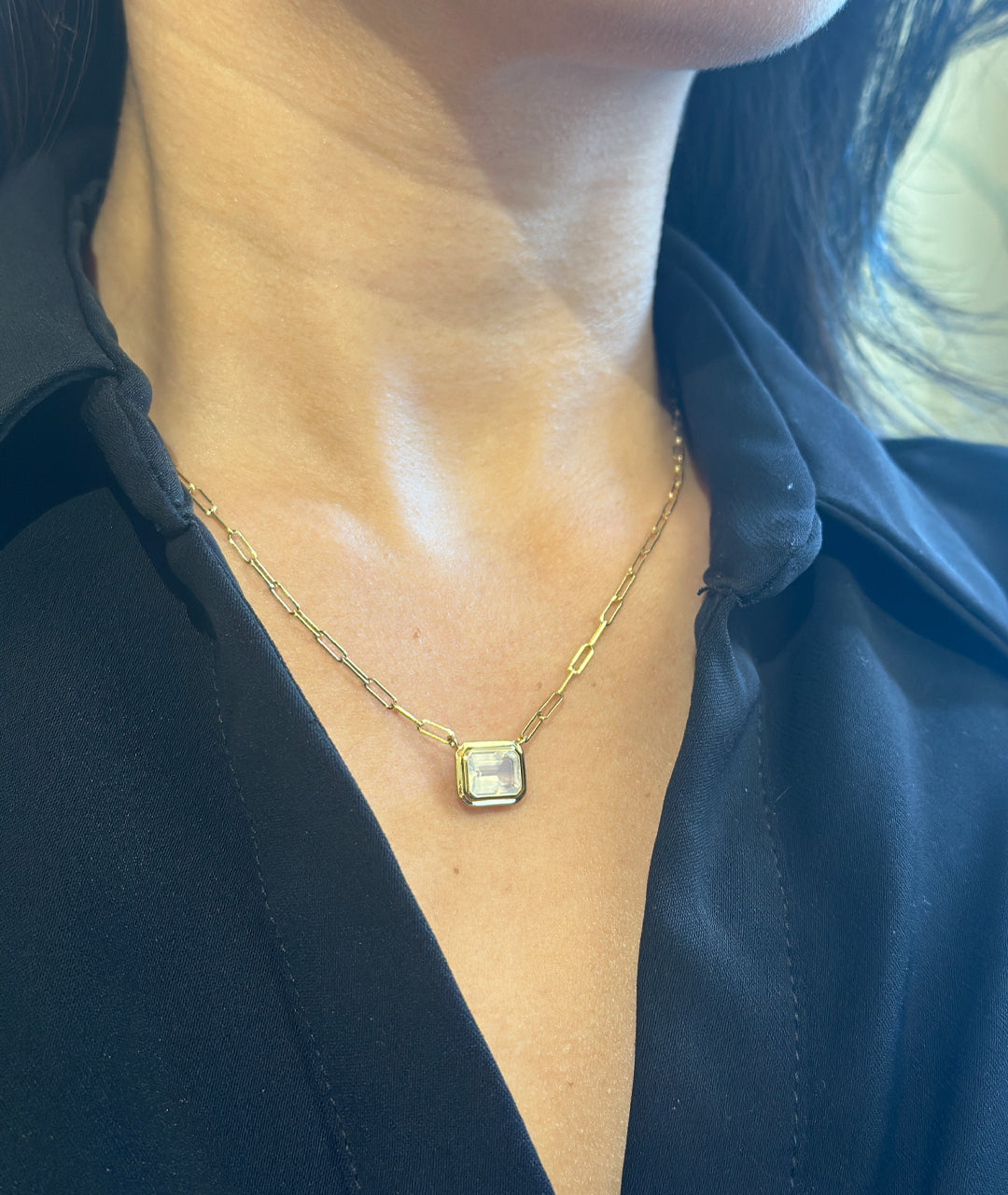 Yellow gold-Moon Quartz