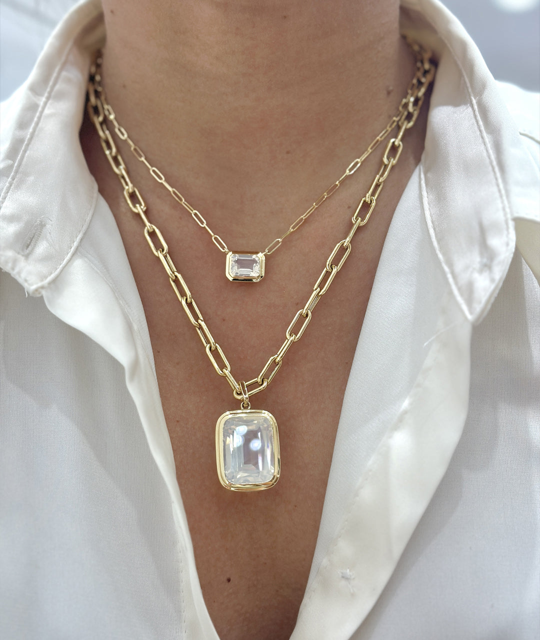 Yellow gold-Moon Quartz