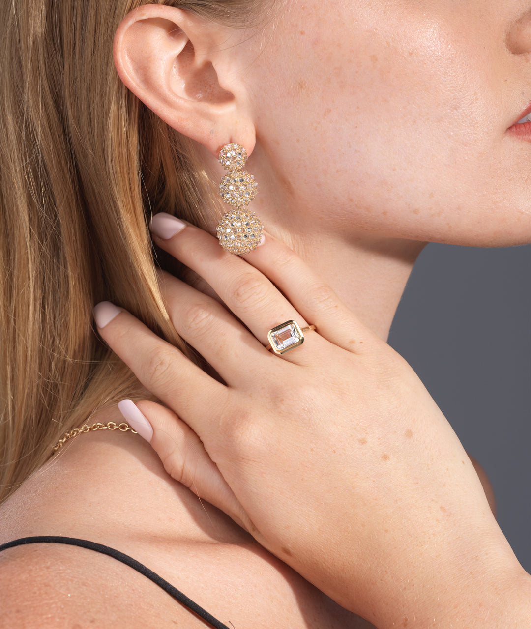 Yellow gold-Rock Crystal