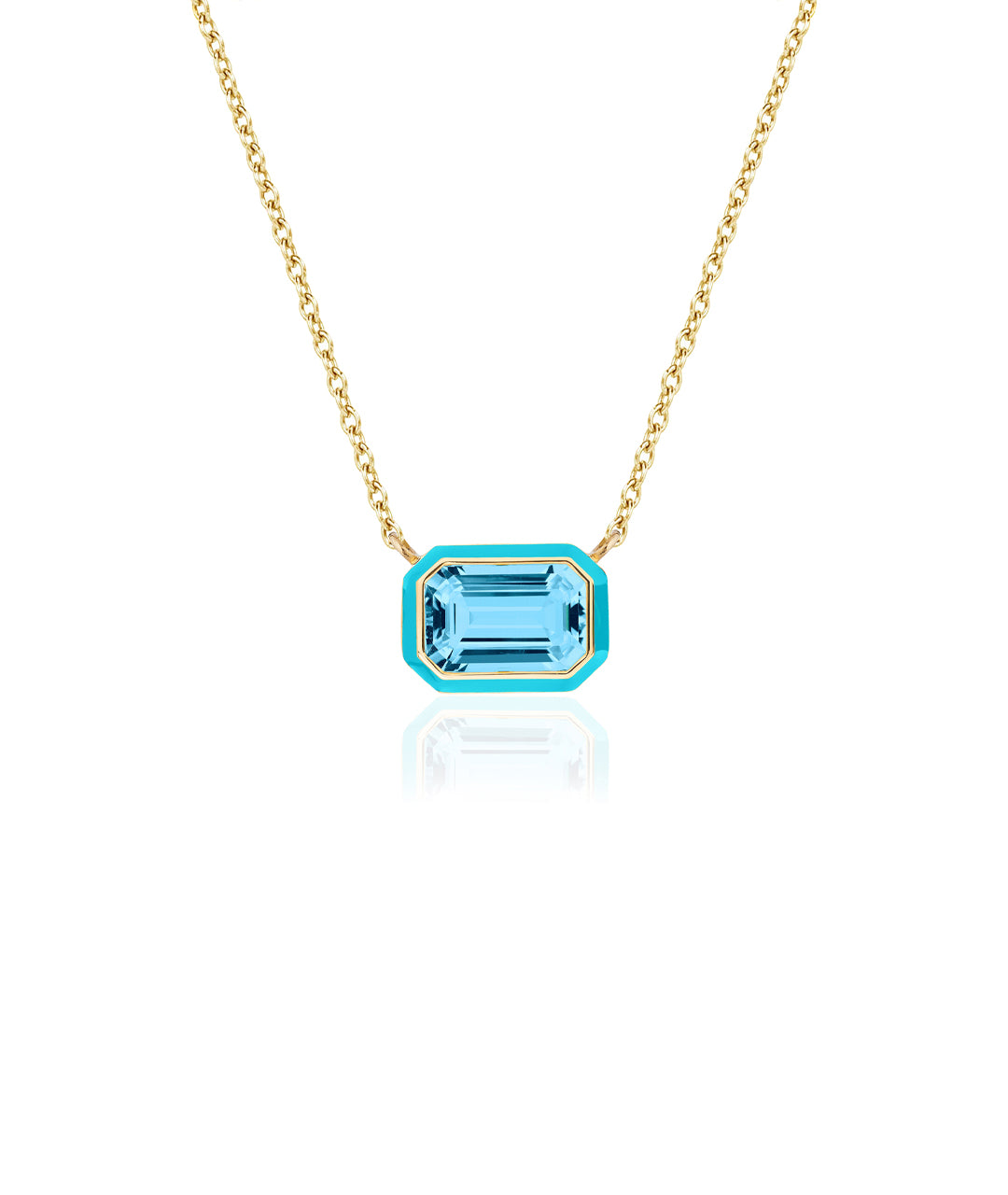 Blue Topaz with Turquoise Enamel