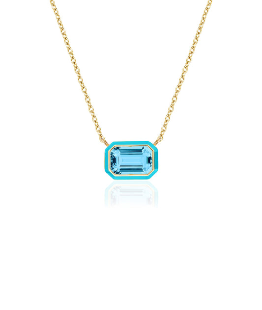 Blue Topaz with Turquoise Enamel