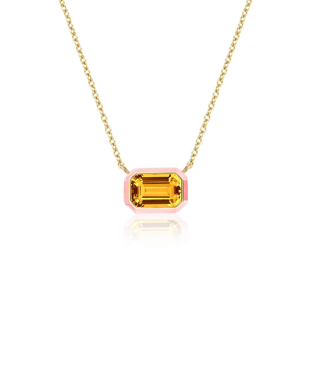 Citrine with Pink Enamel