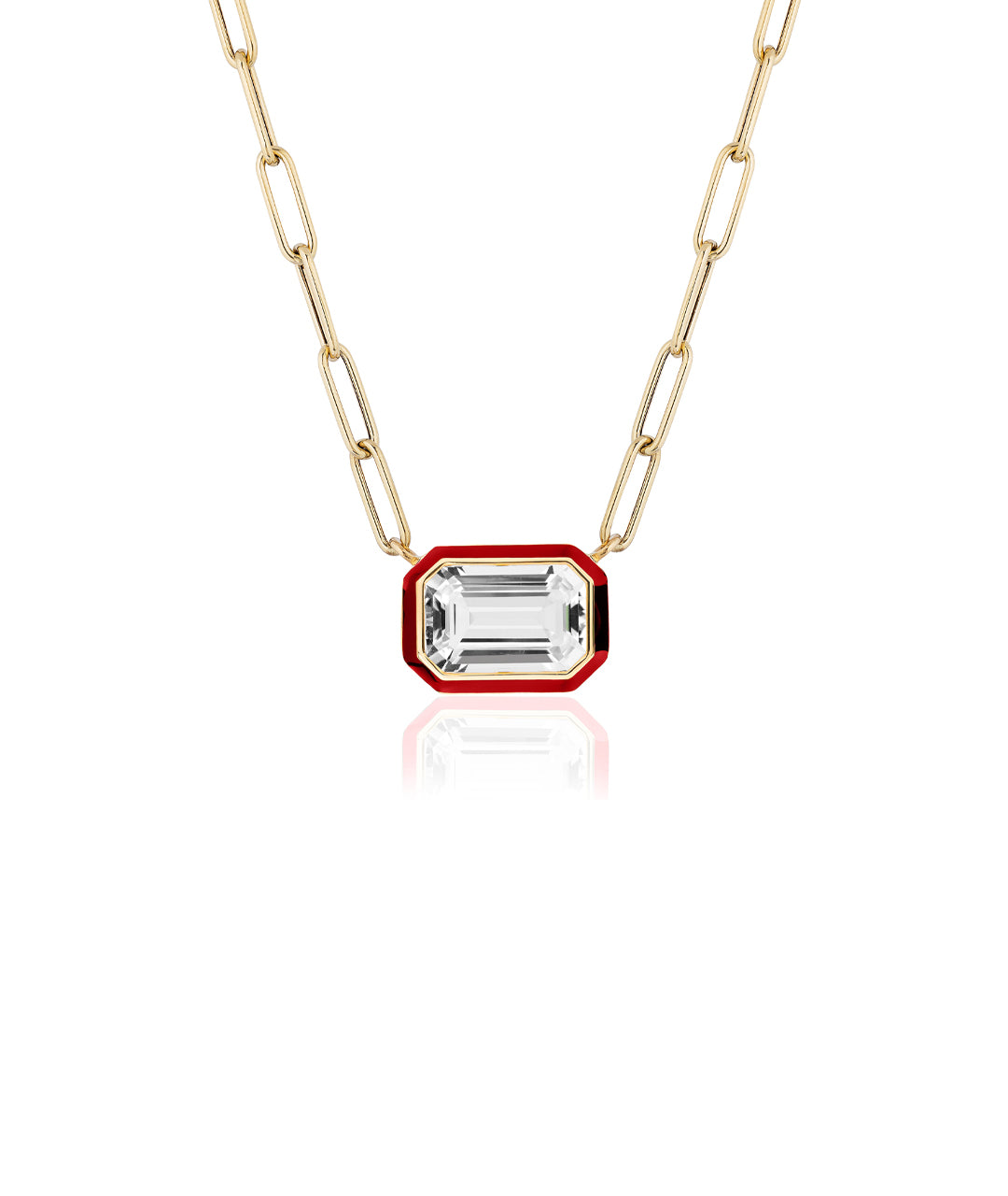 Rock Crystal with Red Enamel