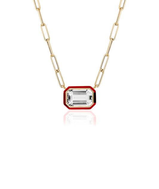 Rock Crystal with Red Enamel