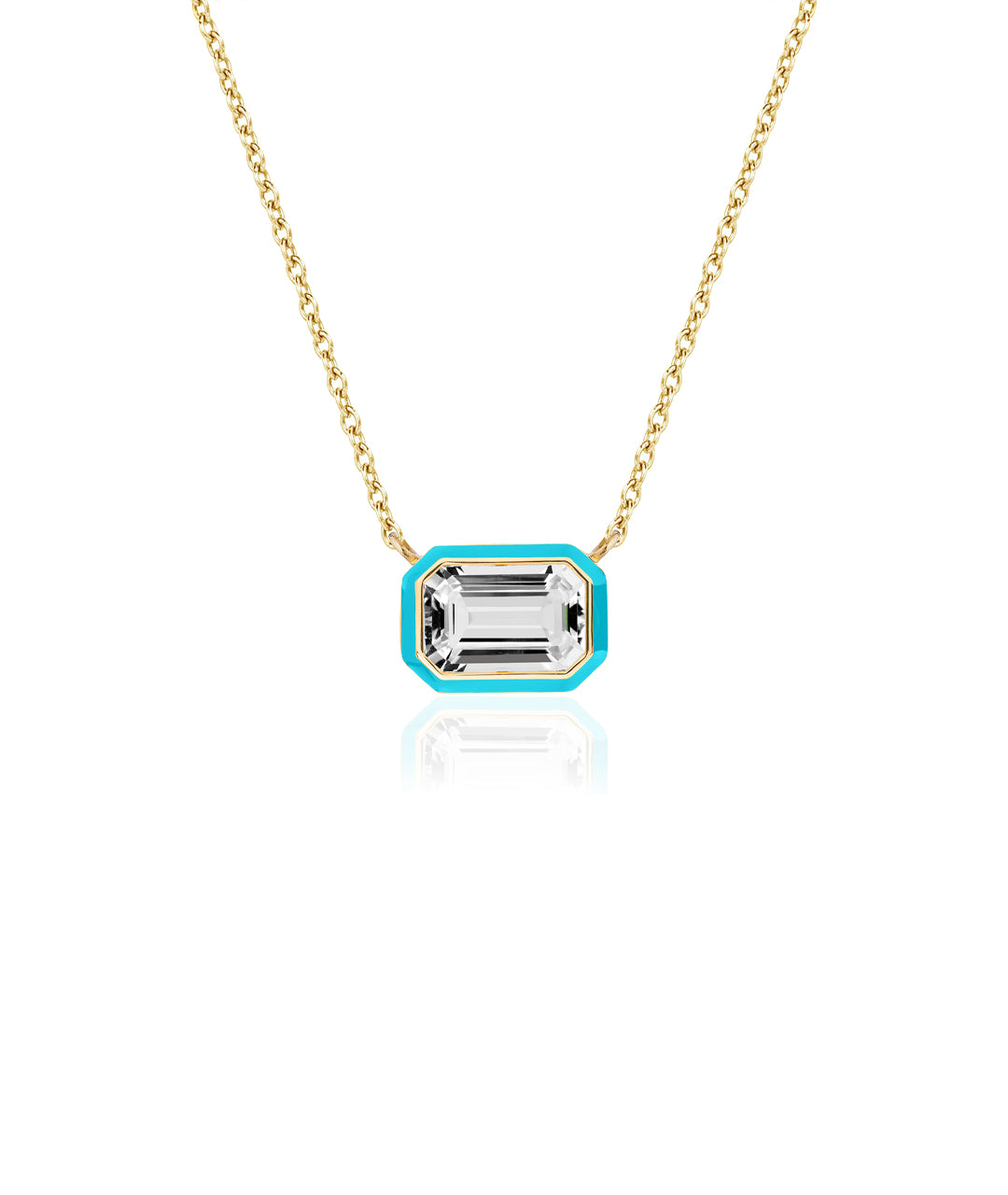 Rock Crystal with Turquoise Enamel