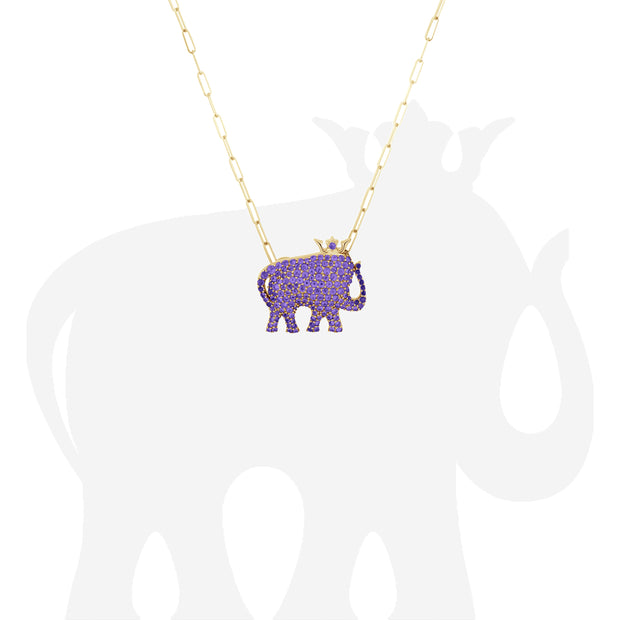 Amethyst Elephant Pendant