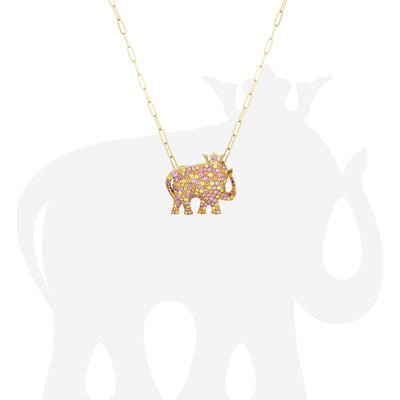 Elephant Multi Sapphire Pendant