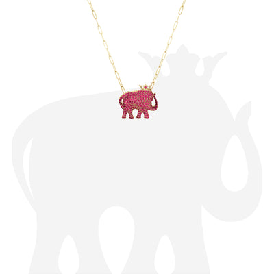Small Elephant Ruby Pendant
