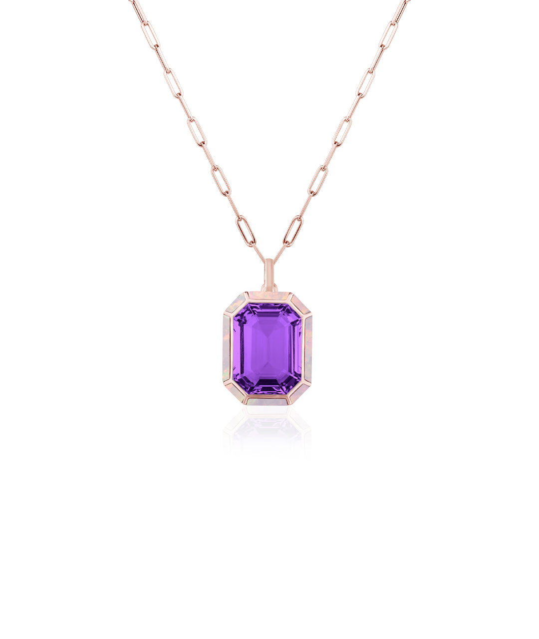 Rose gold-Amethyst with Pink Opal