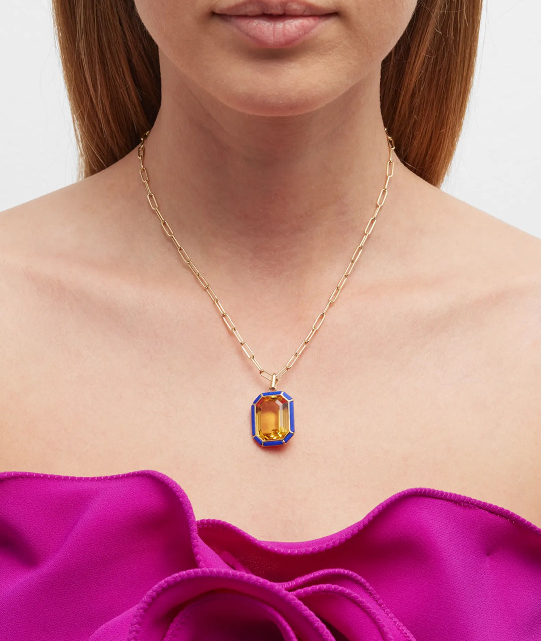 Yellow gold-Citrine with Lapis