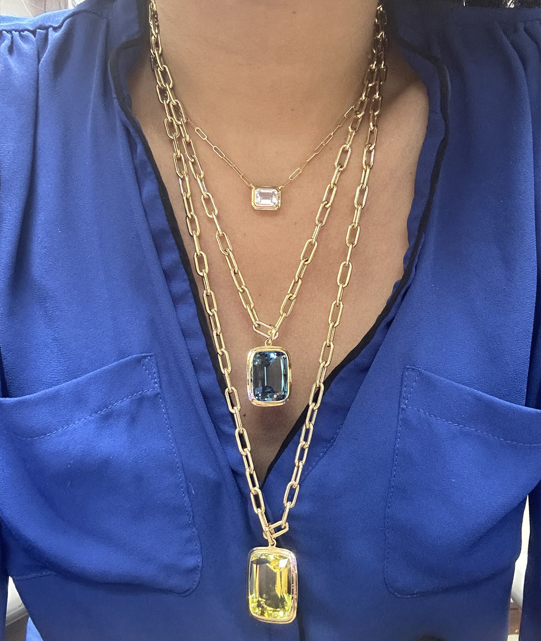 Yellow gold-London Blue Topaz